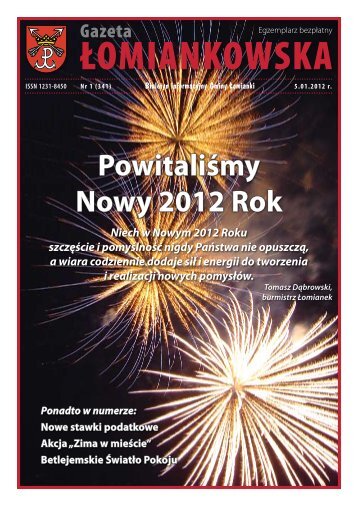 Gazeta Łomiankowska 1.2012 - Łomianki, Urząd Miasta i Gminy