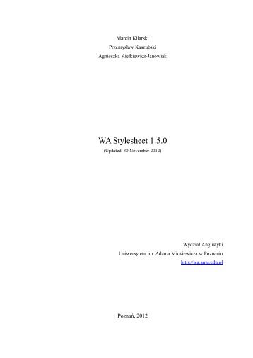 WA Stylesheet 1.5.0 - AMU Faculty of English
