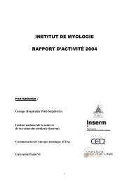 INSTITUT DE MYOLOGIE RAPPORT D'ACTIVITÃ 2004