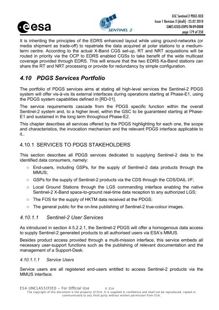 GSC Sentinel-2 PDGS OCD - Emits - ESA