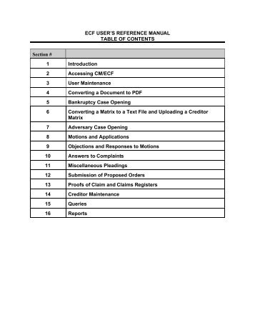 CM/ECF User's Reference Manual - Southern District of Ohio