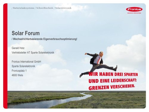 fronius energiemanagement - SEG Solar Energy GmbH