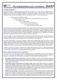 Ethanol and biofuels - Agra CEAS Consulting