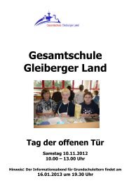 Programm am Tag der offenen TÃ¼r - Gesamtschule Gleiberger Land