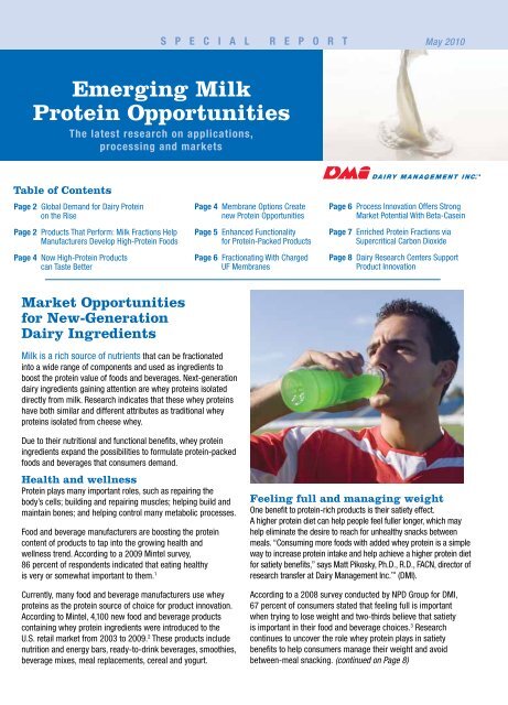 Emerging Milk Protein Opportunities - InnovateWithDairy.com