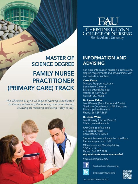 family nurse practitioner - Christine E. Lynn College of Nursing