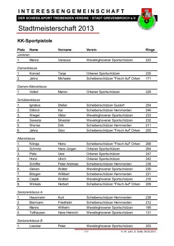 Stadtmeisterschaft 2013 - "Frisch Auf" Orken