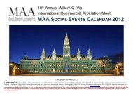 maa social events calendar 2012 - the Moot Alumni Association