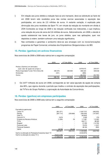 RELATÃ“RIO & CONTAS CONSOLIDADAS - Zon