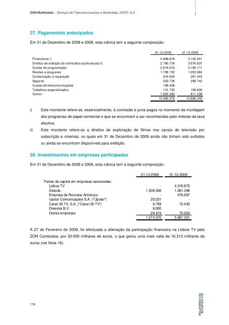 RELATÃ“RIO & CONTAS CONSOLIDADAS - Zon