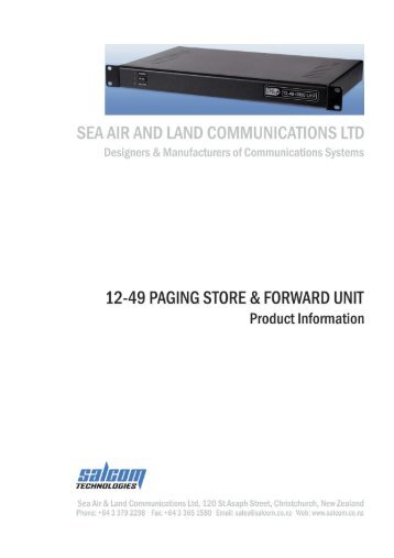 DOWNLOAD 12-49 Paging Store and Forward Unit ... - Salcom
