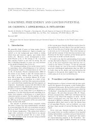 N-MACHINES, FREE ENERGY AND LANCZOS POTENTIAL