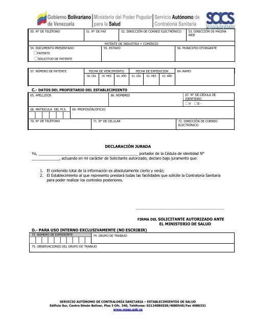 leer instructivo antes de llenar el formulario - Servicio AutÃ³nomo de ...