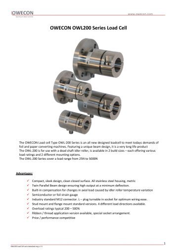 OWECON OWL200 Series Load Cell - Owecon.com