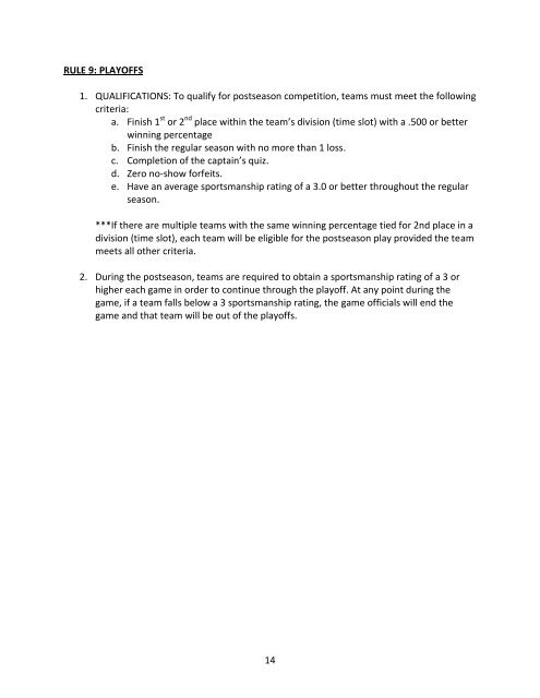 FLAG FOOTBALL RULES - RecSports