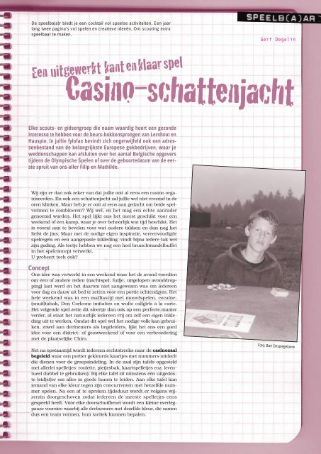 Aanhankelijk steak Vriend Casino-schattenjacht - Scouts en Gidsen Vlaanderen