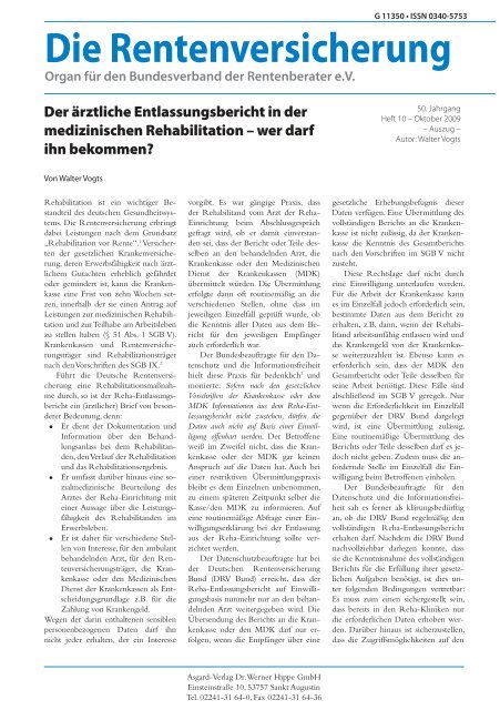 Der A Rztliche Entlassungsbericht In Der Vogts Partner