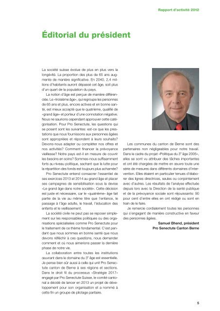 Jahresbericht Rapport d'activitÃ© 2012 - Pro Senectute Kanton Bern ...