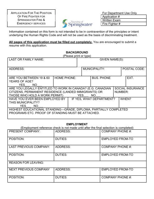 application form