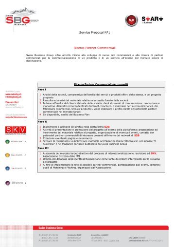 Service Proposal N°1 Ricerca Partner Commerciali - to business