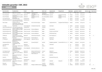 Udstedte garantier i EKF, 2013
