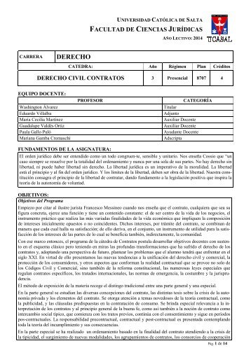derecho civil contratos - Universidad Catolica de Salta