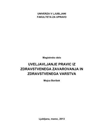 uveljavljanje pravic iz zdravstvenega zavarovanja in zdravstvenega ...