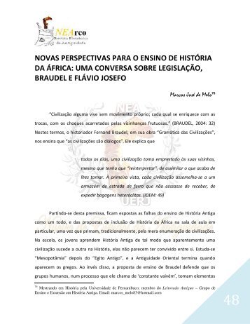 NOVAS PERSPECTIVAS PARA O ENSINO DE HISTÓRIA DA ÁFRICA