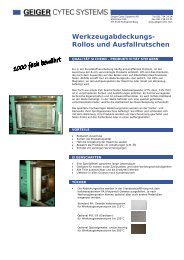 Rollos und Ausfallrutschen - Geiger Cytec Systems AG