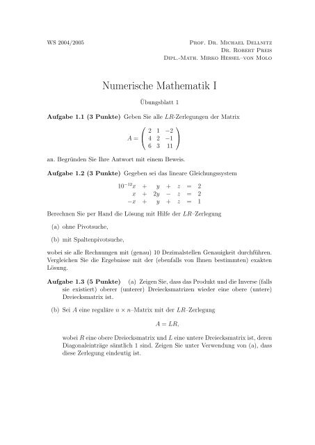 Numerische Mathematik I