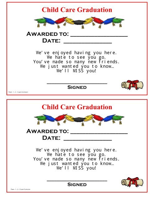 Preschool Diploma! - 1 - 2 - 3 Learn Curriculum