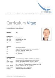 Curriculum Vitae - in der etzelclinic