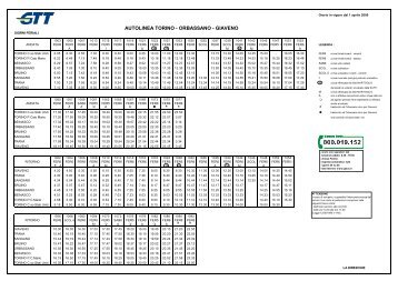 Visualizza l'orario in vigore fino al 27 settembre 2009 - Mobilita' Torino