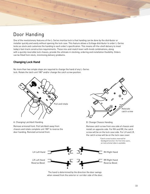 Schlage L series catalog - Ingersoll Rand Security Technologies