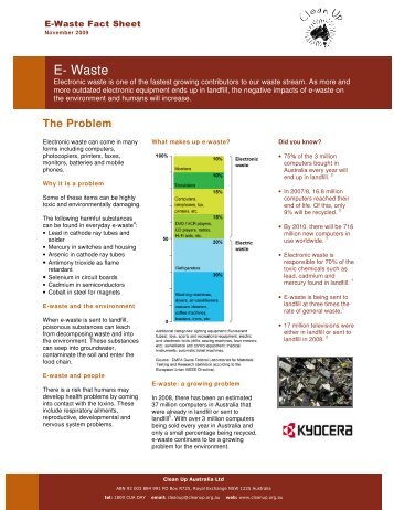 E-Waste Fact Sheet (PDF) - Clean Up Australia