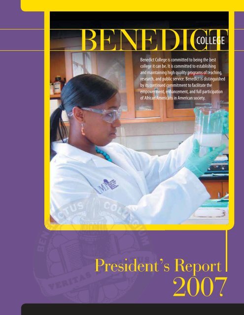 President's Report 2007 - Benedict College