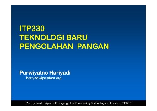 Itp330 Emerging New Food Processing Technology