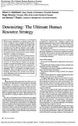Downsizing: The Ultimate Human Resource Strategy - Dr. Steven H ...