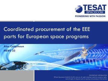 Coordinated procurement of the EEE parts for European space ...