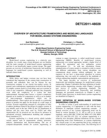 ASME IDETC 2011 - reichwein - paredis v16.pdf - Georgia Institute ...