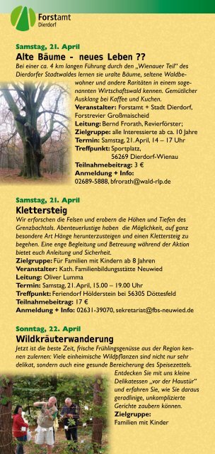 Jahresprogramm 2012 - Naturpark Rhein-Westerwald