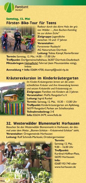 Jahresprogramm 2012 - Naturpark Rhein-Westerwald