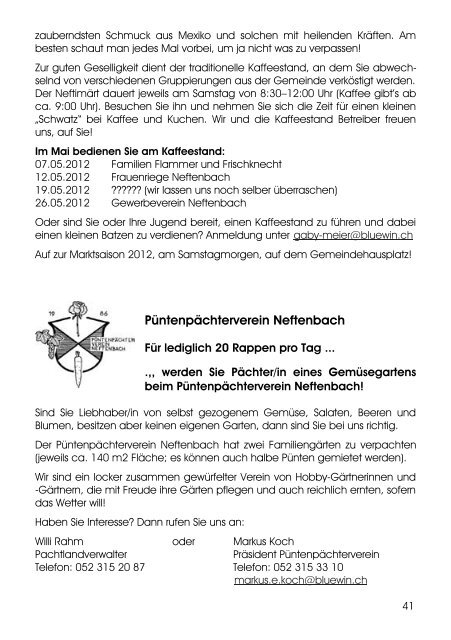 15. Mai - Gemeinde Neftenbach