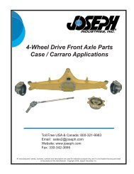 Carraro Drive Axle Kits and Parts - Joseph Industries, Inc.