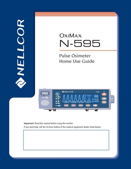 Nellcor OxiMax N595 Home Use Guide