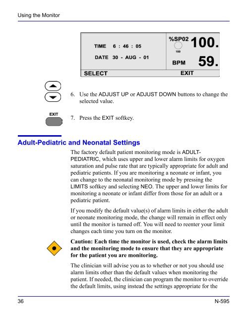 Nellcor OxiMax N595 Home Use Guide