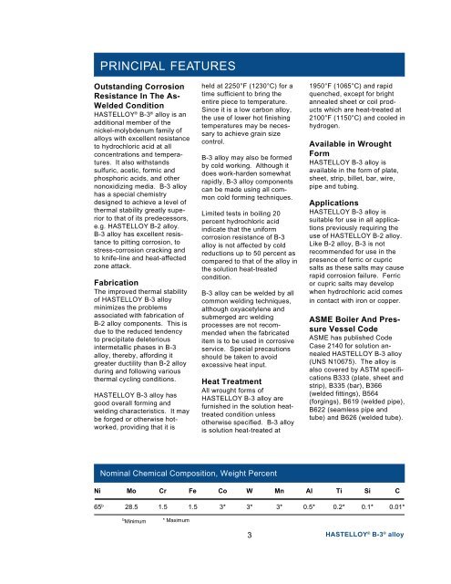 HASTELLOY® B-3® alloy - Haynes International, Inc.