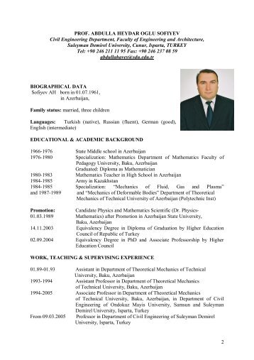 2 PROF. ABDULLA HEYDAR OGLU SOFIYEV Civil Engineering ...