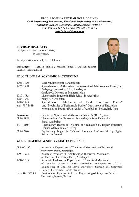 2 PROF. ABDULLA HEYDAR OGLU SOFIYEV Civil Engineering ...