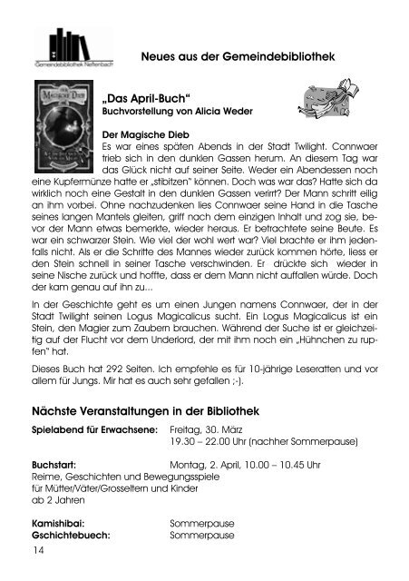 15. April - Gemeinde Neftenbach